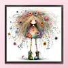 Colorful Girl-11CT/14CT Stamped Cross Stitch 40*40cm