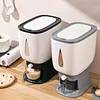 Rice Dispenser 22 Lbs Rice Storage Container Sealed Moisture Proof Cereal Dry Food Storage Container with Measuring Cup for Kitchen Pantry Organization