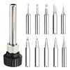 11 Pcs Soldering Iron Tips 900M Lead-Free Solder Iron Tip with Welding Sleeve