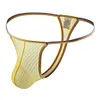 Men's Breathable Transparent Thong Panties Hollow Buttocks