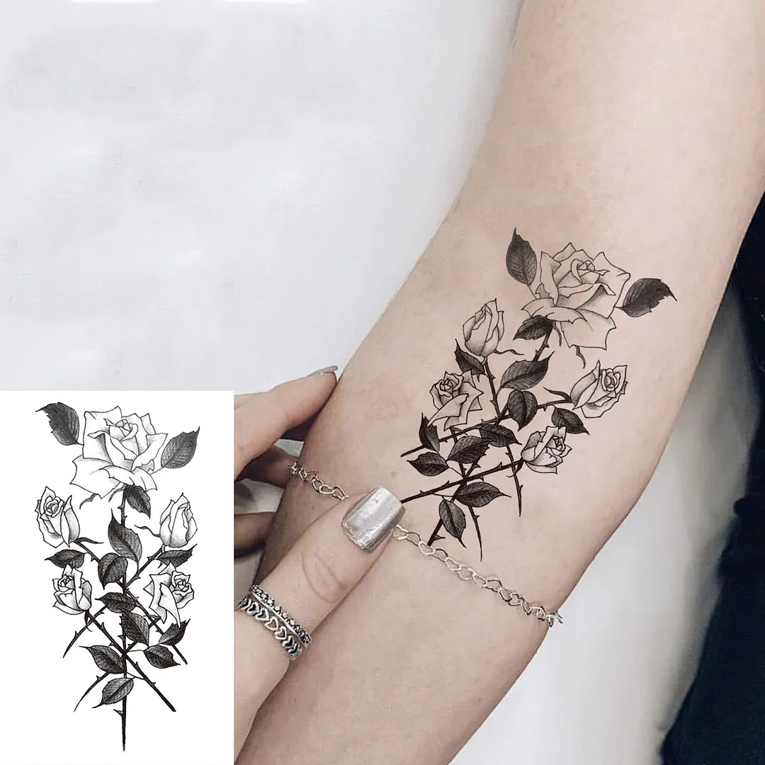 Lotus Mandala Flower Deer Sexy Temporary Tattoos For Women Neck Back Adult Geometric Tribe Fake Tattoo Body Art Waterproof Tatoo