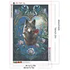 (US Local)Wolf with Rose 5D DIY Full Round Drill Big Size Diamond Painting  Decor Art Craft 40x60cm