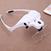 Adjustable Lens Wearing Type Glasses Magnifier Loupe Kit with LED Lights DIY Diamond Art Accessories