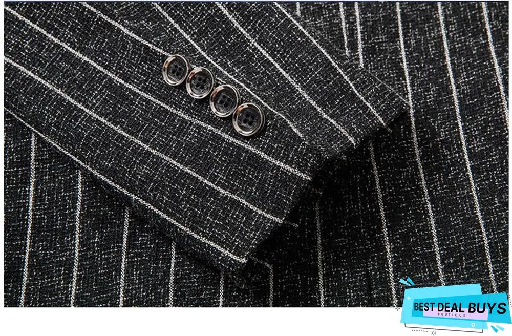 Men Jacket Blazers Stripe Suit Fashion Man Groom Business Causal Formal Blazer Jackets