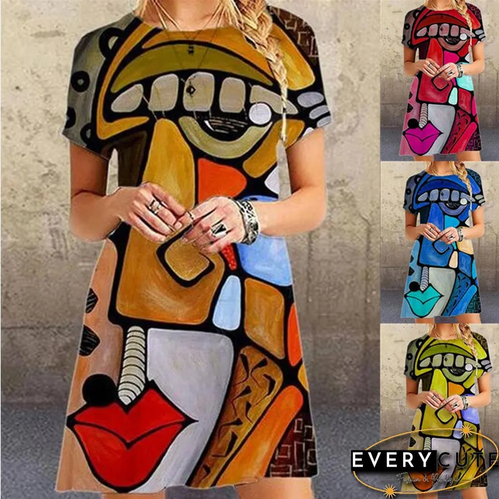 Fashion Printed Large Size Loose Dress