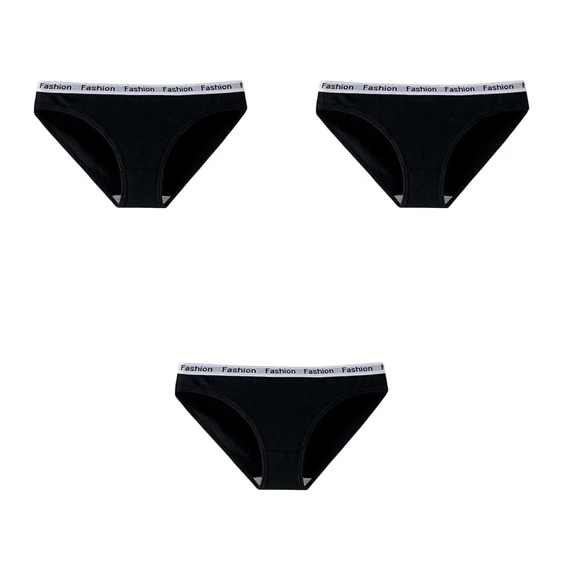 3 Pcs Women Underwear Panties Cotton Briefs Female Underwear Soft Girls Panties Sport Fashion Lingerie Free Shipping BANNIROU
