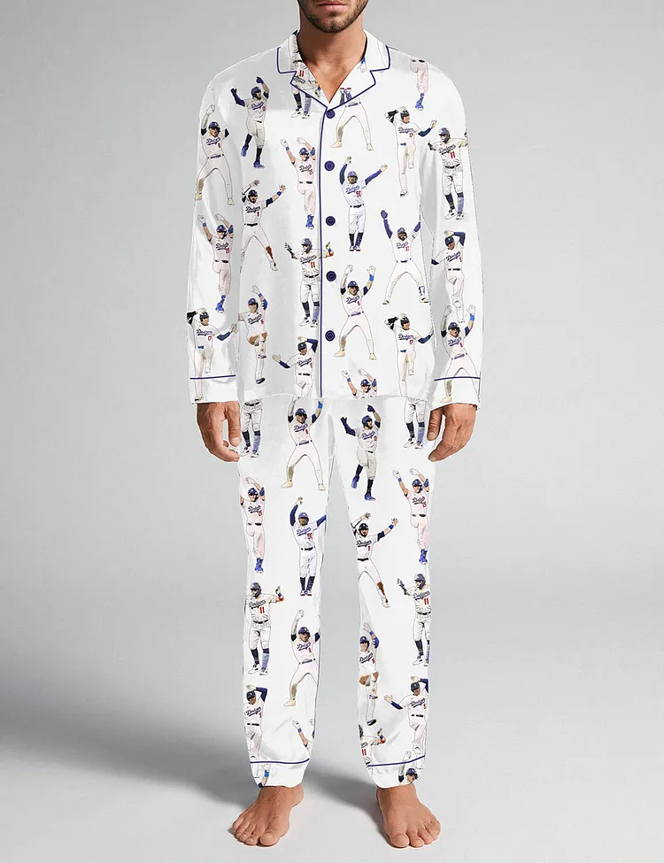 Men's Dodgers Baseball Pajama Set