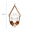 Boho Floating Shelves for Wall Decor with Wood Shelves & Macrame Leaf Floating Storage Display Shelving No Drilling for Bathroom Bedroom Office Living Room Dorm