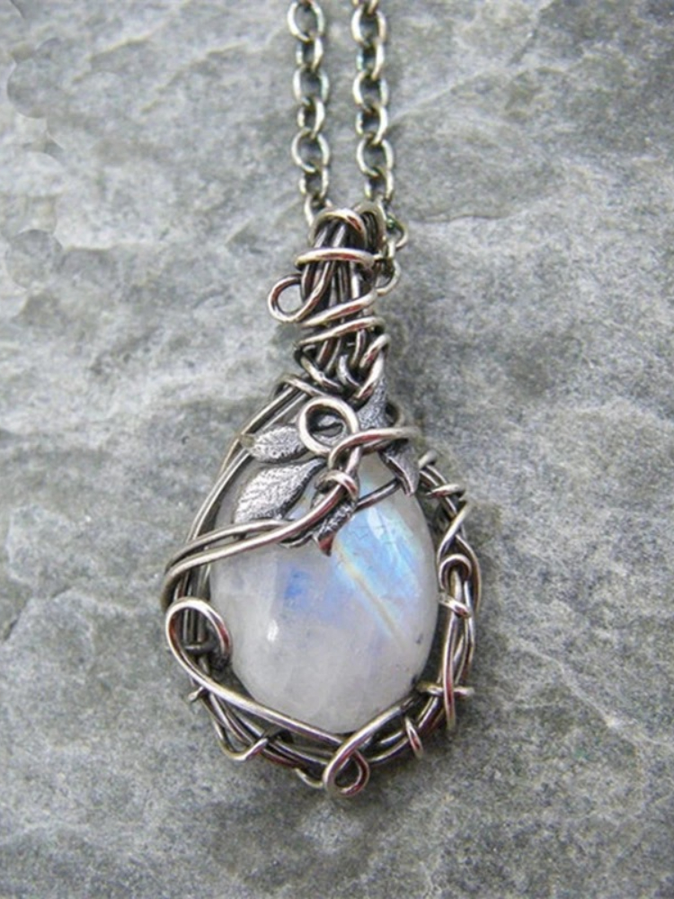 Comstylish Vintage Vines Tangled Moonstone Necklace