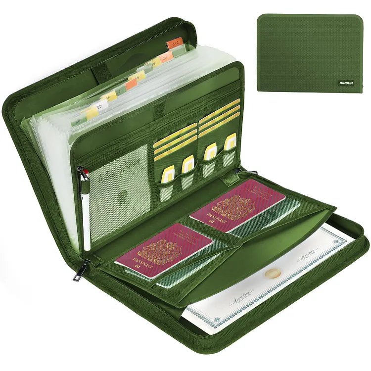 JUNDUN Accordion File Organizer - Fireproof Accordion Folder with