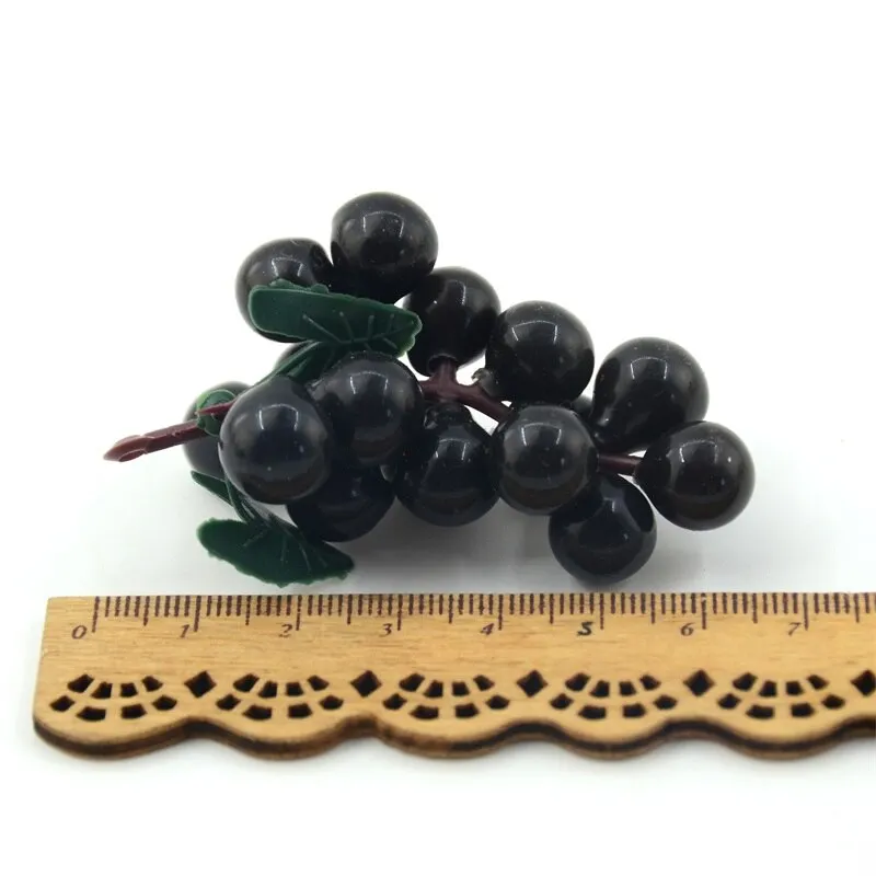 3pcs  Artificial Fake Green Grapes Plastic Fake Decorative Fruit Lifelike Home Wedding Party Garden Decor Mini Simulation Fruit