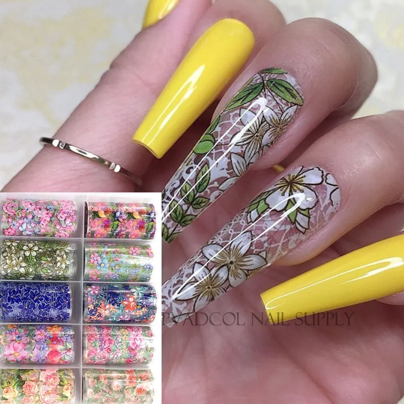 Luxury Foil Nail Art Transfer Sticker Decals Snake Designs Set 10 Pieces In Box-Nail Inspo