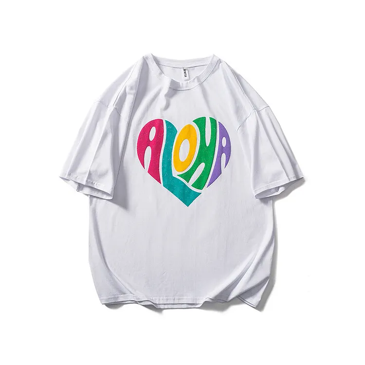 Men's T-shirt Love T-shirt Men's Summer Loose Oversize Cotton Black, Short Sleeve Top