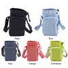 Crossbody Water Bottle Bag Adjustable Strap with Front Pocket for Hiking Camping