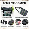 Diamond Painting Iridescent Rose Crossbody Bag Ethnic Style Handbag with Adjustable Strap