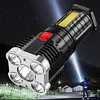 5COB+LED 500LM Portable Flashlight USB Rechargeable Power Display Torch