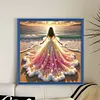 Beach Dress Girl-11CT Stamped Cross Stitch 45*45cm/17.72*17.72in