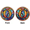 (Upgrade Size)DIY Double Sided Diamond Painting Alphabet Family Last Name Initial Sign Ornament with Chain Window Hanging Kit