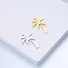 5Pcs/Lot Sweet Coconut Tree Palm Charms 12x18mm Stainless Steel Plant Pendants for Earrings Necklace Jewelry Making Accessories