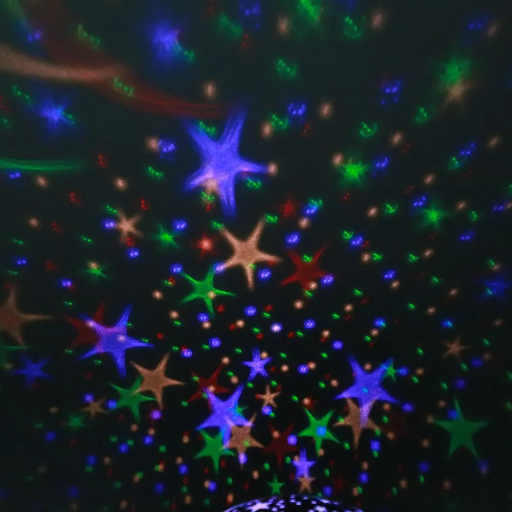 Rotating Projector Starry Night Lamp Projection LED Lights Xmas Gift(Blue)