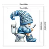 (Small Size)Gnome Going To The Toilet - 18CT Counted Cross Stitch - 25*25cm