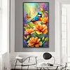 (US Local)Flower Bird 5D DIY Full Round Drill Big Size Diamond Painting  Kit Art Home Decor 40x70cm