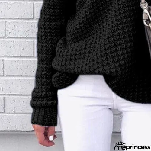 Openwork Off-Shoulder Sweater