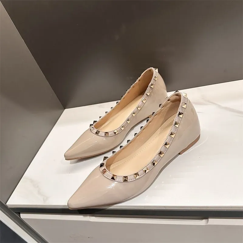 Breakj Breakj 5Cm High Rivet Tip Light-Mouthed Single-Shoe Women 2025 Summer New One-Legged Stubble Shoes Boat Shoes