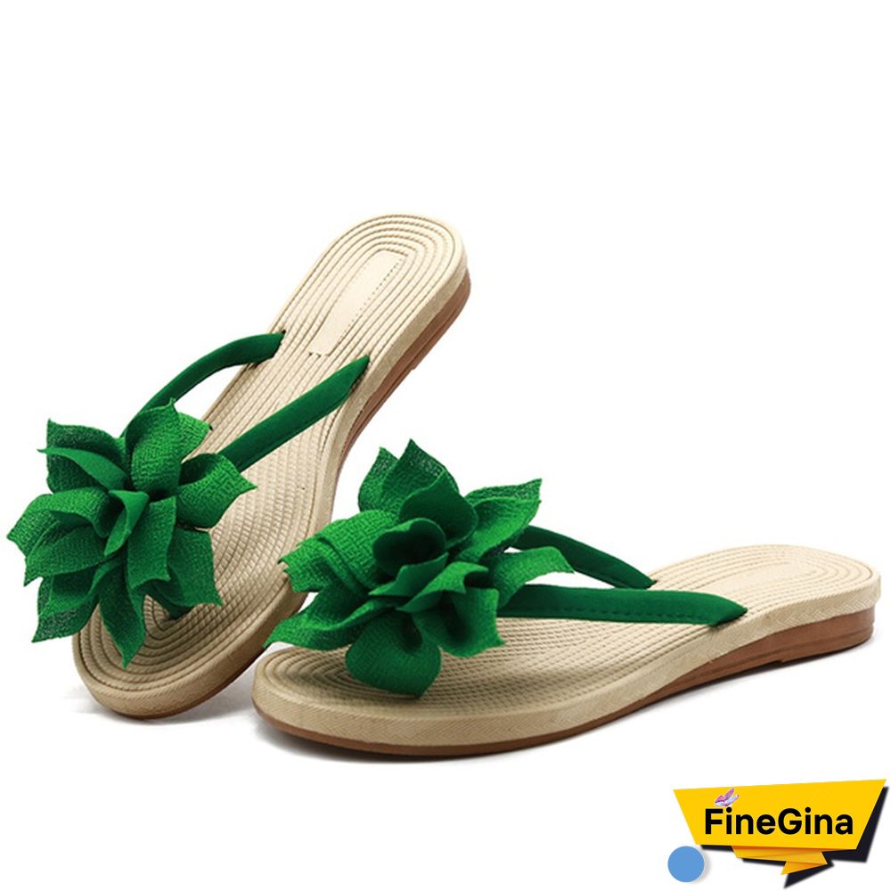 Summer Student Sandals And Slippers Flowers Flat Bottom Casual Fashion Flip Flops