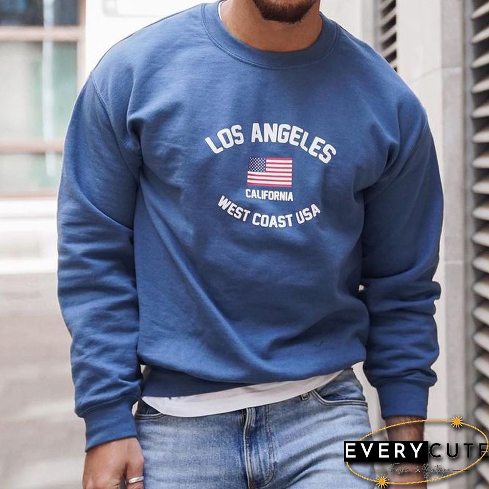 Los Angeles Print Crew Neck Sweatshirt