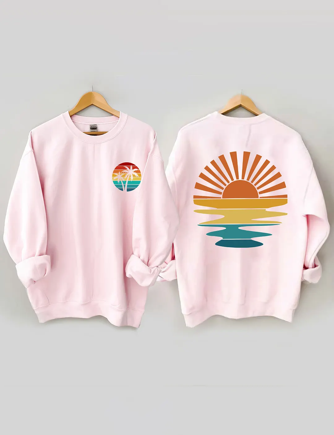 Retro Sunset Rays Wavy Sweatshirt