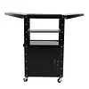 [US Local Warehouse] Rolling AV Carts Cabinet & Stands with Locking Cabinet Keyboard Tray Printer Craft Utility Cart with Wheels Height Adjustable 36-44 in 110lbs for Classroom Office