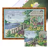 Waterfront Villa-14CT Stamped Cross Stitch 38*27cm/14.96*10.63in