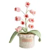 Crochet Flowers Potted Plants Decorative Crochet Ornaments DIY Gifts for Friends