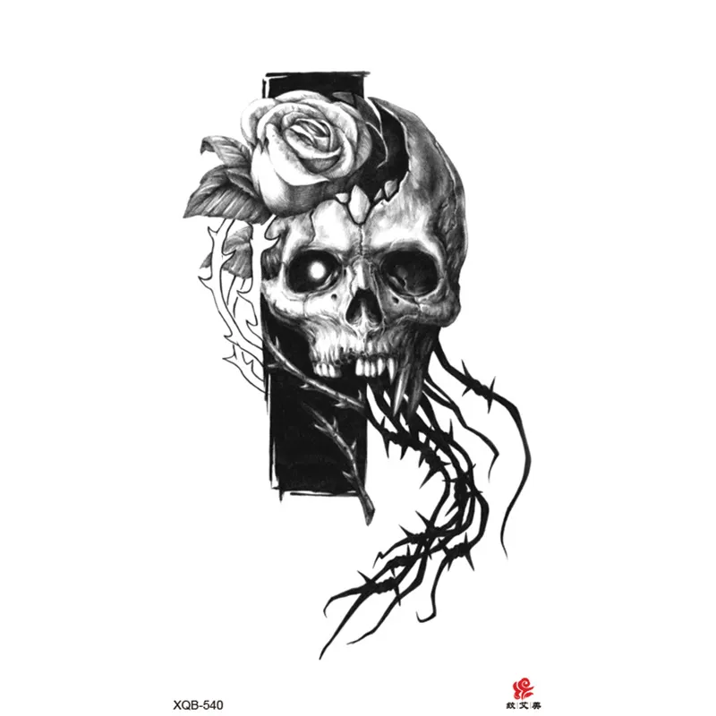 Sdrawing Full Arm Waterproof Tattoo Sticker Totem Animal Skeleton Small Arm Tattoo Sticker