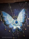 3D DIY Bead Embroidery Butterfly Home Decor Gift Tabletop Display Frame Kit(Include Embroidery Hoop)