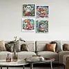 (US Local)4pack Xmas Animal-Special Shaped Diamond Painting Kit(30x30cm)