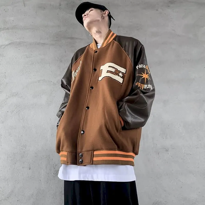 Spring/autumn American Retro Stitching Baseball Uniform Jacket Men Baseball Clothes Women Hip-hop Trend Oversize Casual Jacket