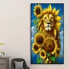 Diamond Painting-DIY Full Round Drill Sunflower Lion(40*70CM)