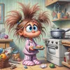 Girl In Kitchen-11CT Stamped Cross Stitch 40*40cm/15.75*15.75in