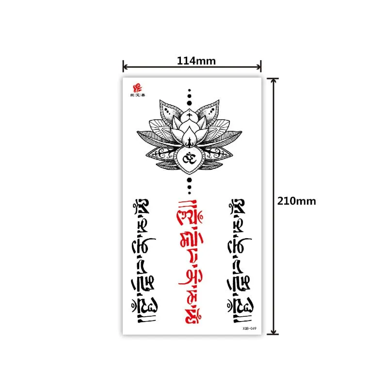 Tattoo Applique Arm Men and Women Small Full Arm Waterproof Tattoo Sticker Symbol Totem Animal Skull Text Tattoo Sticker