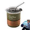 Coffee Tumbler with Lid, Travel Coffee Mug - 300ml Stainless Steel Mug for Coffee - Space Saving Tumbler for Hot and Cold Beverages Tea, Cocoa, Milk, Juice, Coffee
