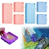 (US Local)6Pcs Diamond Art Tray Rhinestone Sorting Tray Diamond Painting Tray (Pink Blue)DIY Diamond Art Accessories