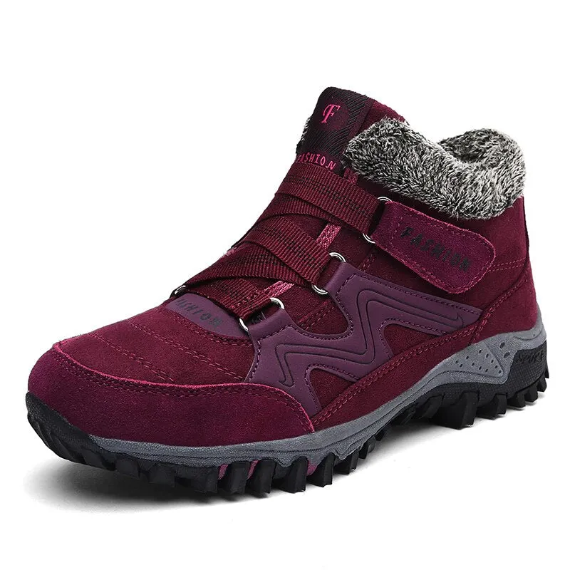 LUFUMA Winter Men Boots with Fur 2022 Warm Leather Snow Boots Men Winter Work Casual Shoes Sneakers High Top Rubber Ankle Boots
