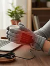 USB Electric Heated Gloves Anti-Slip Thicken Cycling Glove for Winter Ski Sports