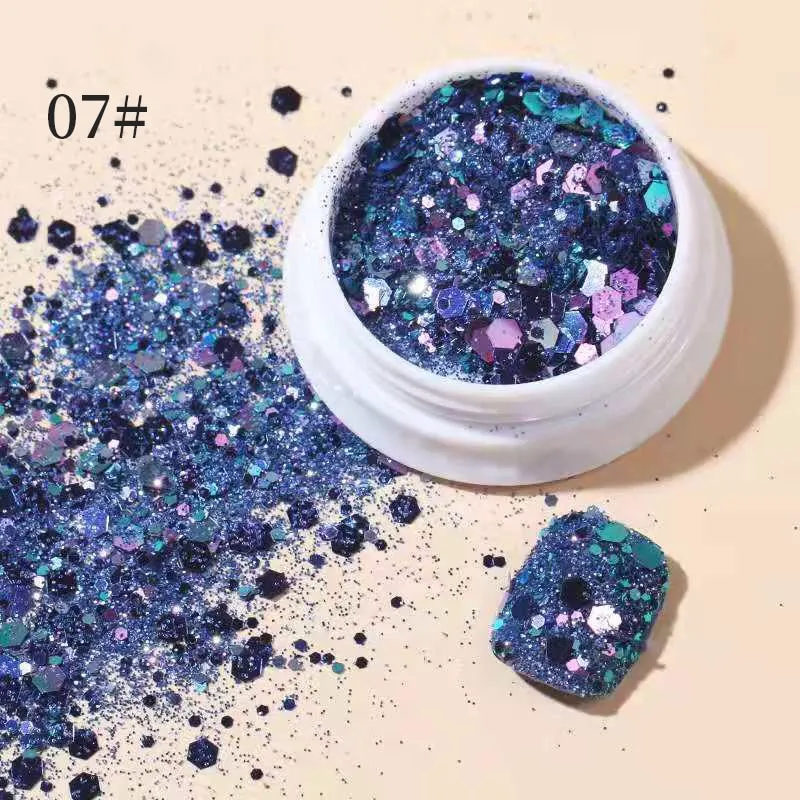 Iridescent 3D Ultrathin Sequins Nail Glitter Flakes Slices Purple White Sparkly DIY Tips Dazzling Paillette Nail Art Decorations