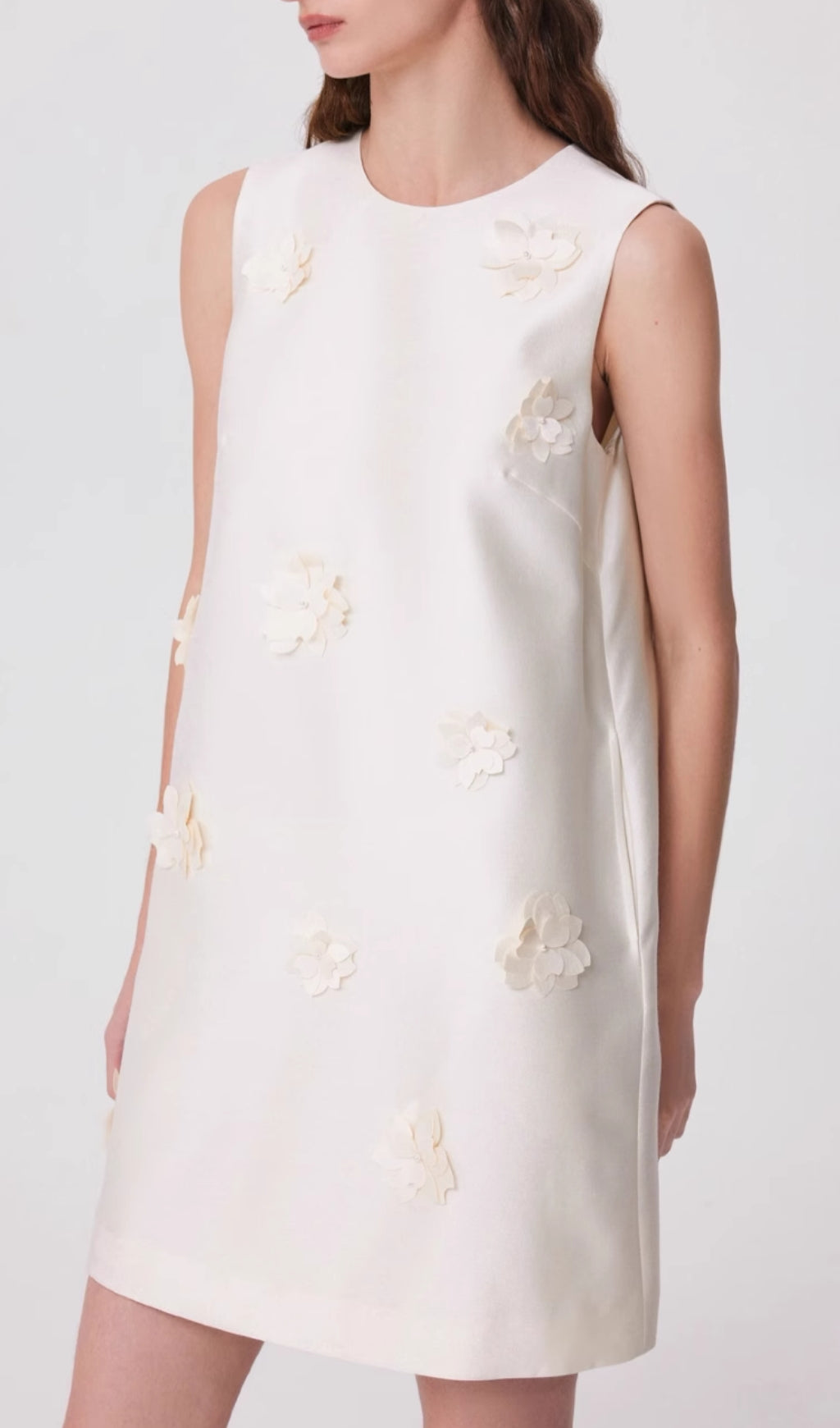 Annunciata Flower Embellished Mini Dress Flowering Girl
