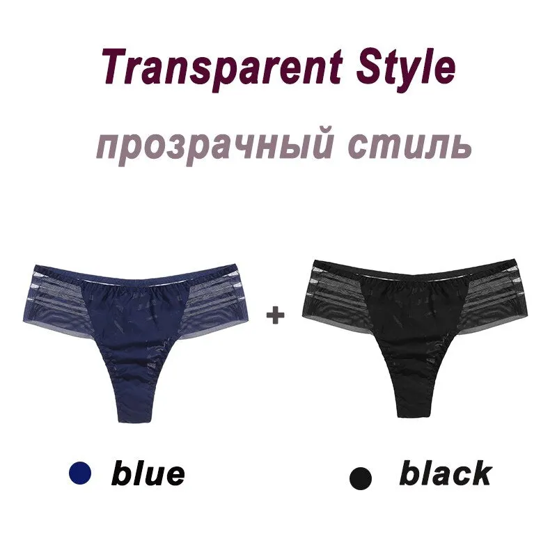2PCS/Set Women's Panties Sexy Perspective Lace Panties Seamless  Ladies Underwear Female Underpants Cotton Crotch Lingerie M-XL
