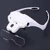 Adjustable Lens Wearing Type Glasses Magnifier Loupe Kit with LED Lights DIY Diamond Art Accessories