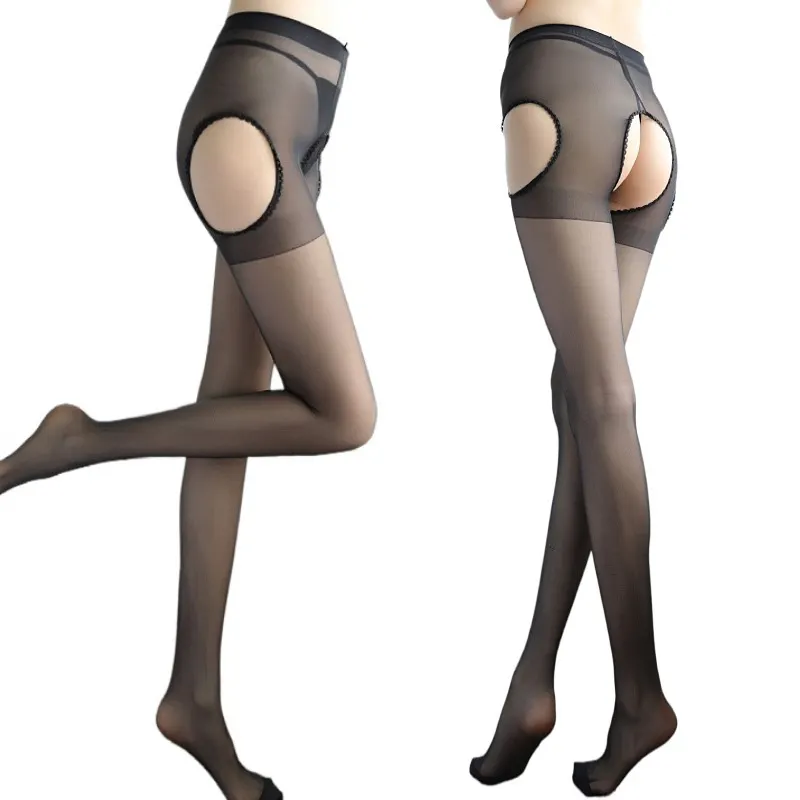 Brownm Four Sides Of The Open Stalls Sexy Stockings Core Silk Free Off The Trousers Empty Pantyhose Women Bottom Socks